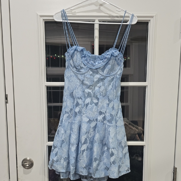 For Love And Lemons Dresses & Skirts - Kate Blue Lace Mini Dress